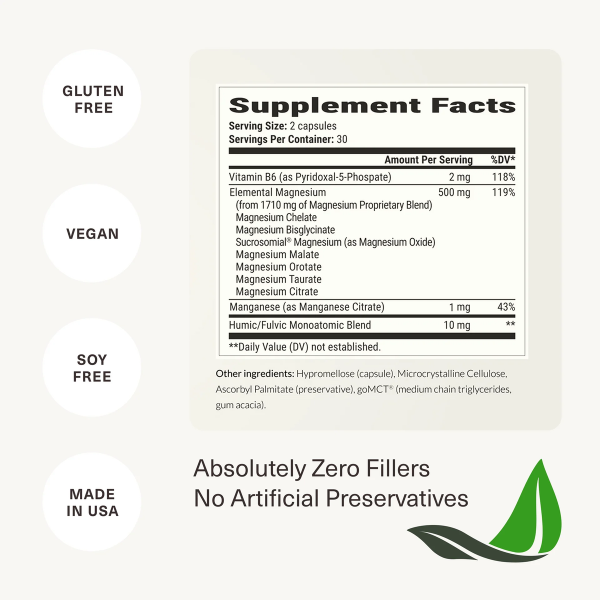 BIOptimizers Magnesium Breakthrough 500mg, 7 Forms of Magnesium 60 Capsules