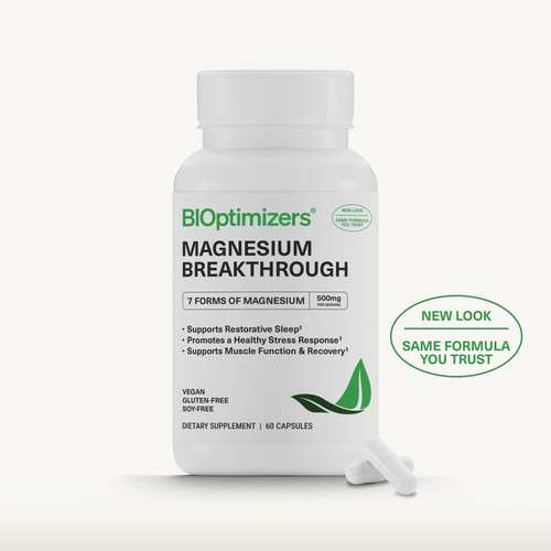 BIOptimizers Magnesium Breakthrough 500mg, 7 Forms of Magnesium 60 Capsules